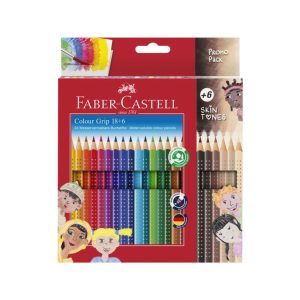 Kleurpotlood Faber-Castell Grip 18 Kleuren + 6 Huidskleur Potloden