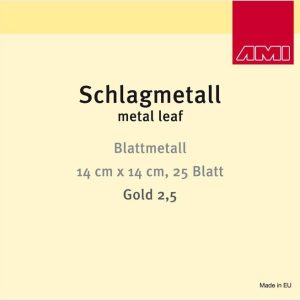 Schlagmetall 14x14cm, 25 Bl. Gold 2,5