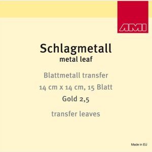 Bladmetaal transfer 14x14cm, 15 Bl. Goud 2,5
