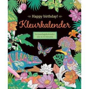 Happy Birthday Kleurkalender Tropical Verjaardagskalender Om In Te Kleuren